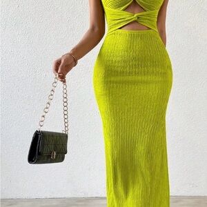 Elegant Lime Green Strapless Dress